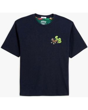 Serge Blanco T-Shirt Funky Animals - Bleu