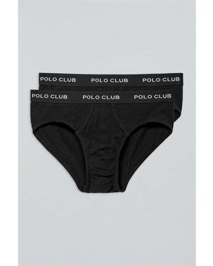POLO CLUB Boxers PACK - 2 SLIPS UNDERPANTS PC B-B - Noir