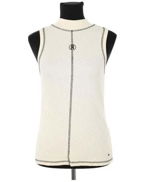 Tommy Hilfiger Blouses Top sans manche en coton beige - Blanc
