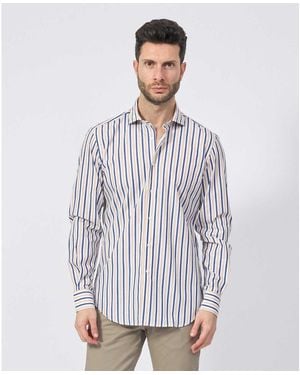 SETTE/MEZZO Chemise Chemise en coton à rayures sept/demi - Bleu