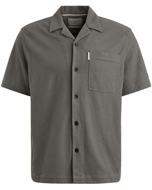 Cast Iron Chemise Chemise Manches Courtes Jersey Structure Taupe - Gris
