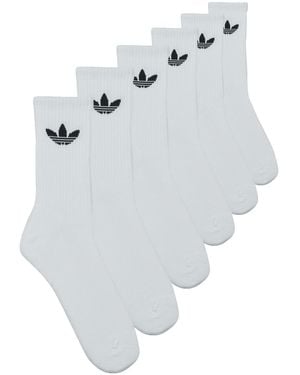 adidas Calzini Trefoil Cushion Crew Socks 6 Pairs - Bianco