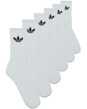 adidas Sokken Trefoil Cushion Crew Socks 6 Pairs - Wit