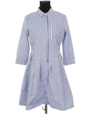 Ba&sh Robe Courte Robe En Coton Bleue