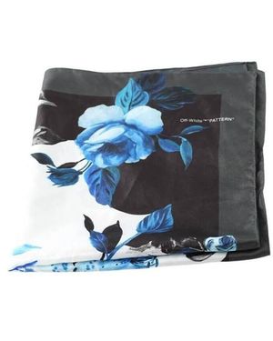 Off-White c/o Virgil Abloh Echarpe Carré en soie bleu