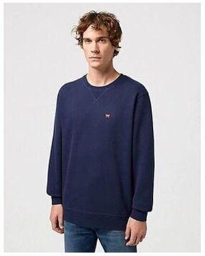 Wrangler Sweat-shirt 112350534 SIGN OFF CREW-BLUE - Bleu