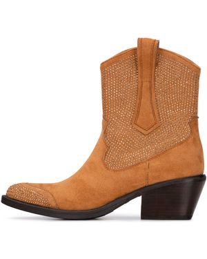 Posh By Poelman Bottines Bottes de Cowboy Abby pour - Marron