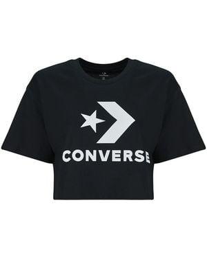 Converse T-Shirt Star Chevron Sporty Crop Tee - Nero