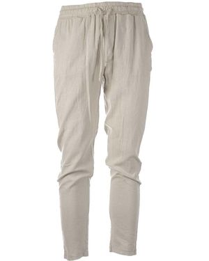 V2® BRAND Pantalon Pantalone Sartoriale Lungo In Lino - Gris