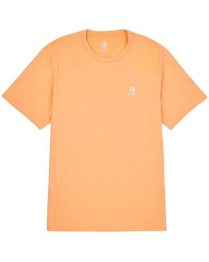 Converse T-Shirt T-Shirt Go-To Embroidered Star Chevron 100% Coton - Orange