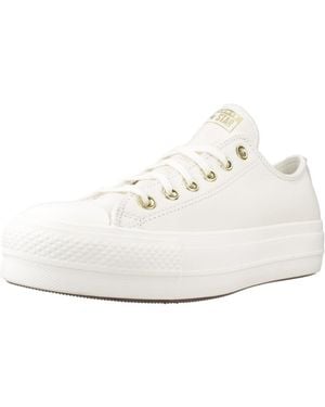 Converse Lage Sneakers Chuck Taylor All Star Platform Golden Hits - Wit