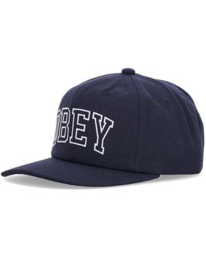 Obey Casquette Curva 6 Panel Classic Snaack - Bleu
