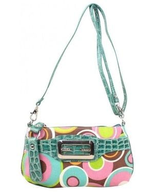 Fuchsia Sac à main Mini sac pochette toile motif rond multicolore Vert