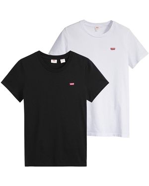 Levi's T-shirt T-shirt Paquet de 2 Perfect Tee - Noir