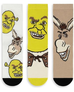 Shrek Chaussettes Multi Character Chaussettes Mollet Lot De 3 - Jaune