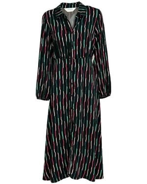 Compañía Fantástica Robe 34C12080_Abito_Stripes_Nero - Noir