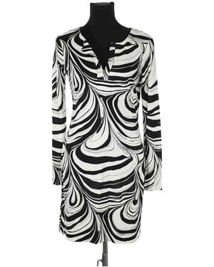 Diane von Furstenberg Robe courte Robe en soie écrue - Noir