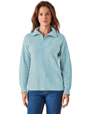 Daxon Pull Pull Col Camionneur Zippé - Bleu