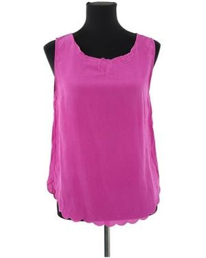 Des Petits Hauts Blouses Top sans manche en soie violette