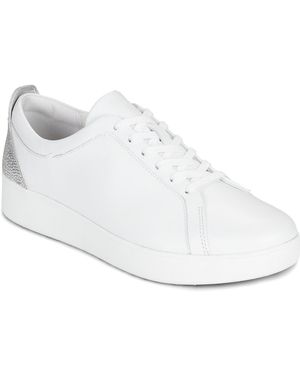 Fitflop Sneakers Basse Rally Crystal-Backtab Leather - Bianco
