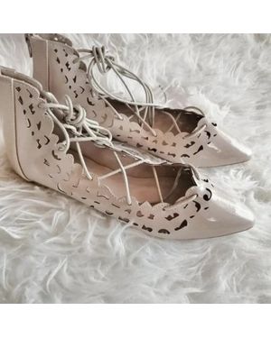 Missguided Bottines Ballerines nude vernies lacets chevilles T40 neuves - Gris
