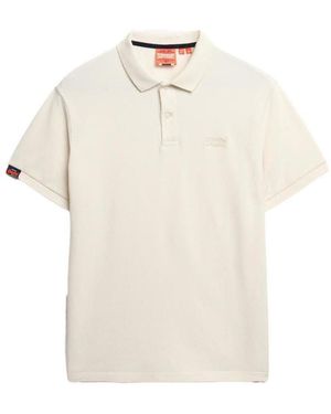 Superdry Polo Shirt Korte Mouw - Naturel