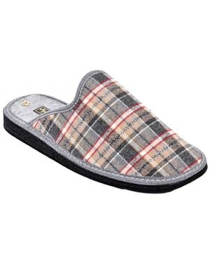 Ozabi Chaussons Pantoufle HOMME Mule JACQUARD PULIDINES GRIS