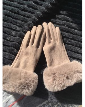 Sans marque Gants Gants Camel - Noir