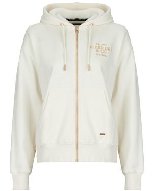 Superdry Capuchon Sweaters Luxe Fur Lined Zip Hoodie - Wit