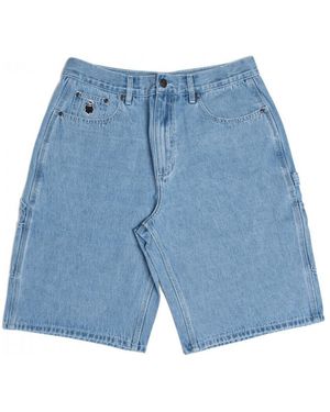 NON SENSE Korte Broek Short Yeti Denim - Blauw