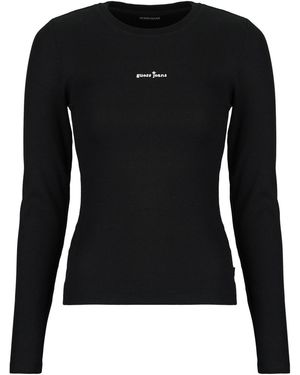 Guess T-Shirt Lange Mouw Star Embro Ls Cn Rib Top - Zwart