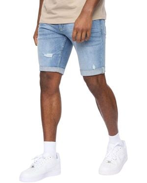 Crosshatch Short Riptrey Abraised - Bleu