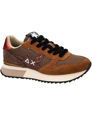 Sun 68 Baskets Basses Z45217 Stargirl Glitter Logo - Marron