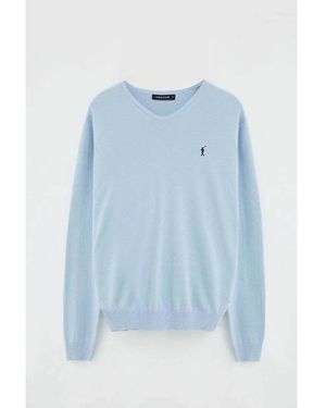 POLO CLUB Pull RIGBY GO V COTTON VO - Bleu