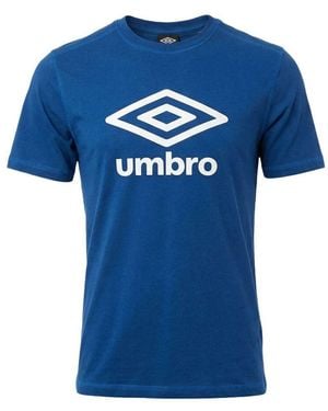 Umbro T-Shirt T-Shirt Homme Col Rond Regular En Coton 160 Gsm Basic Core Logo - Bleu