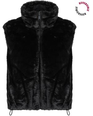 ONLY Doudounes Onldana Faux Fur Rev.Waistcoat - Noir