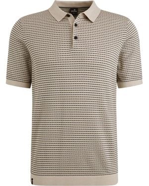 Vanguard T-shirt Knitted Poloshirt Impression Beige - Gris