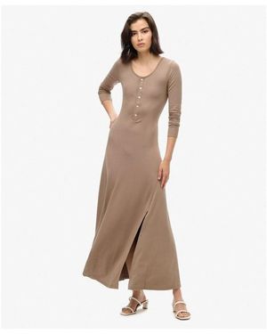 Superdry Robe Robe mi-longue semi-boutonnée - Neutre
