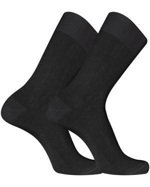 Pierre Cardin Chaussettes Paire de chaussettes de ville en Fil d'Ecosse modèle 0110 - Noir