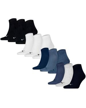 PUMA Chaussettes Chaussettes Quarter Plain 12P - Bleu
