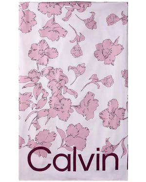 Calvin Klein Echarpe Allover Floral Square Scarf - Rose