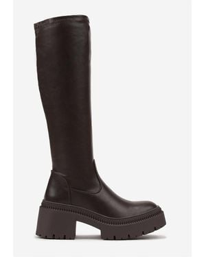 Vera Collection Bottes Bottes Marrons à Plateforme