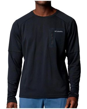 Columbia T-shirt Tech Knit Long Sleeve Crew - Bleu