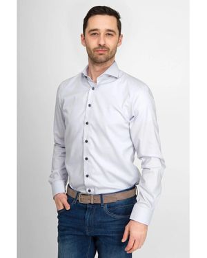 Suitable Chemise Chemise Twill Gris - Blanc