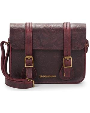 Dr. Martens Schoudertas 7In/18Cm Satchel Cherry Crazy Horse Floral Emboss - Paars