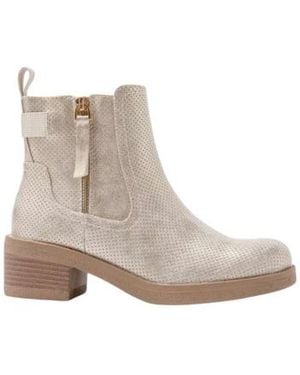 Vera Collection Bottines Boots Chelsea avec petit talon, doré clair - Marron