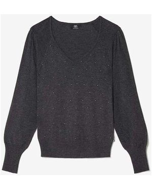 Le Temps Des Cerises Pull Pull anya gris foncé - Bleu