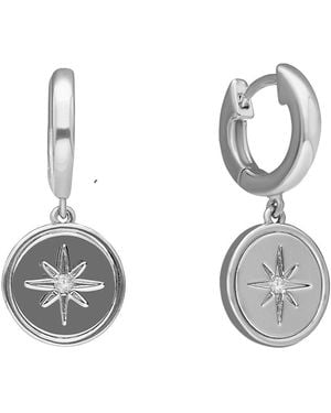 Orusbijoux Boucles oreilles Boucles D'oreilles Argentées Rose Des Vents - Gris