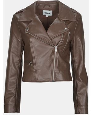 ONLY Leren Jas Onlcarmen Faux Leather - Bruin