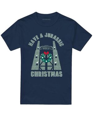 Jurassic Park T-Shirt Jurassic Christmas - Bleu